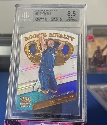 2018 Luka Doncic Panini Crown Royal RC Rookie Royalty /99 #13 BGS 8.5
