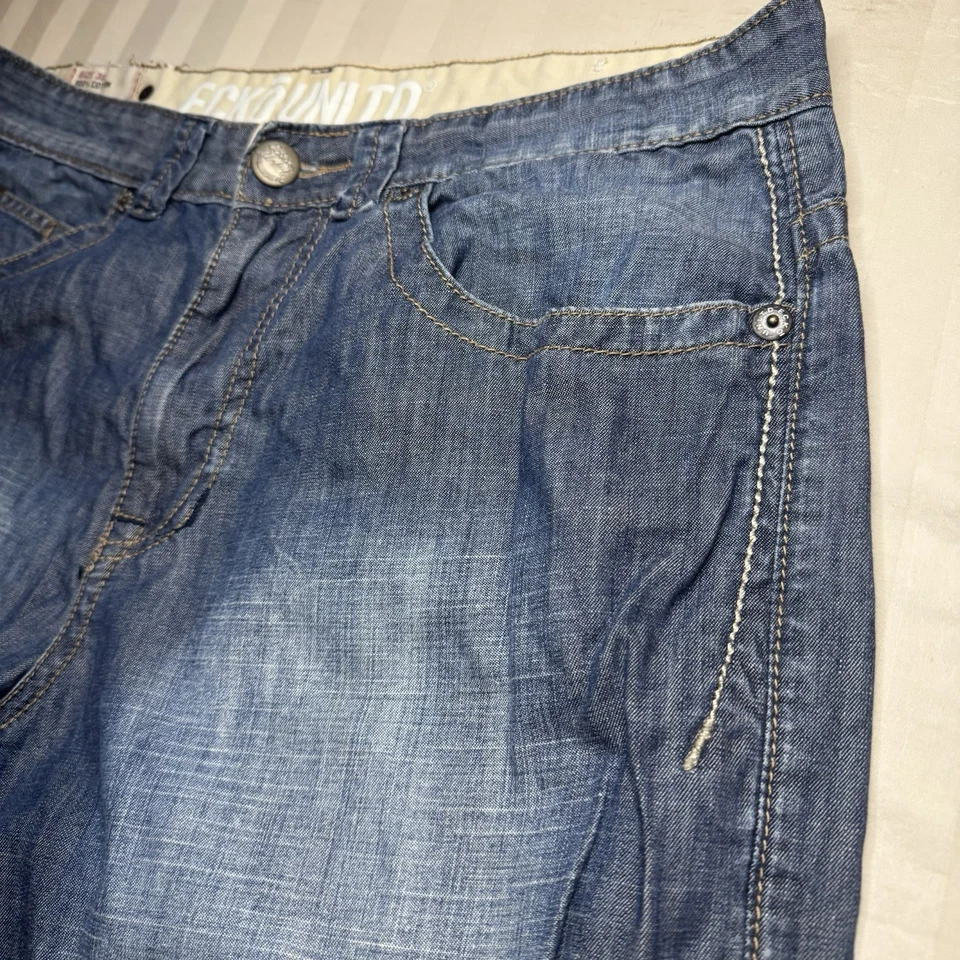 Ecko Unltd 牛仔裤男式 34x31(标签 36)宽松宽松版型直筒轻便 — 第 4/4 张图片