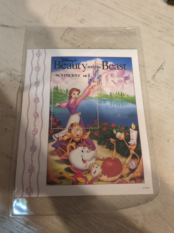 St. Vincent , MNH, 1992, S/S, Disney, Belle, Beauty and Beast