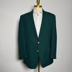 Wimbledon by Racquet Club Mens Blazer Jacket Sport Coat Green Gold Buttons 44R