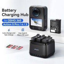 Camera Smart Charger Battery Charging Hub for DJI Osmo 360/Action 5Pro/4/3