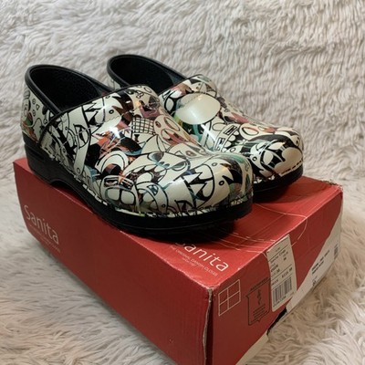 Sanita Prof Graffiti Women s EU 38 Clog printed patent, 456896 Damaged Box