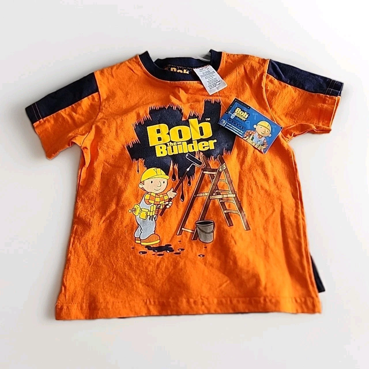 Vintage 2003 | Bob The Builder - Kids Shirt & Short Set Size 4T Orange Rare HTF