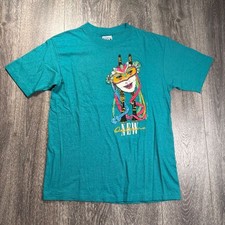 Vintage 80s New Orleans Mardi Gras Mask Single Stitch T-Shirt Made USA LARGE