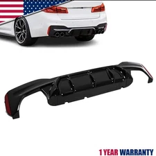 M5 Style Glossy Black Rear Diffuser For 17-23 BMW G30 5 Series W/ M Sport Bumper