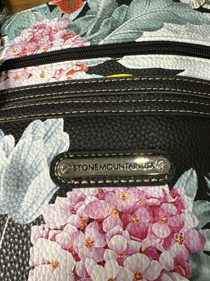 Bolso de Hombro Stone Mountain EE. UU. Negro Floral B21 Foto 3 de 4