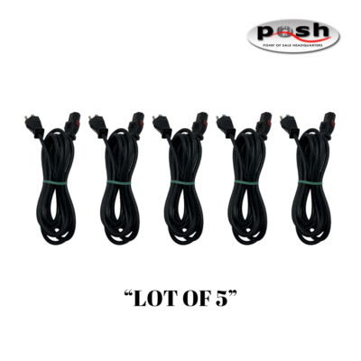 ''Lot of 5'' 10FT 18/3 SVT 105°C BLACK NEMA 5- 15P to C13 Auto-Lock Power Cord
