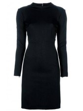 Gucci Black Long Sleeve Lace Panel Dress (40)