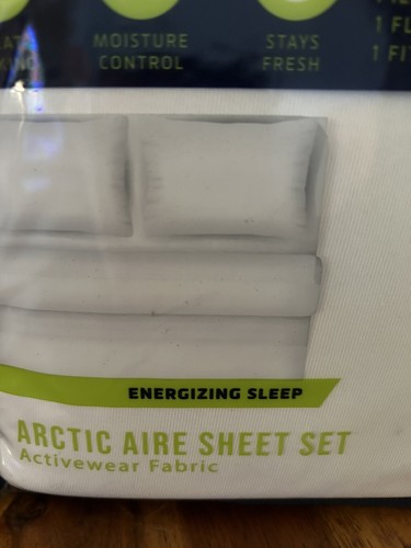 New Performance Plus Arctic Aire Full Sheet Set Activewear Fabric-white - Picture 3 of 5
