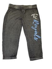 NEW Women's Sideline Apparel MLB Kansas City Royals Cropped Lounge Pants-Medium