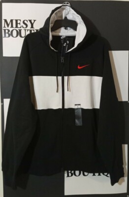 ジャケット・アウター NIKE AIR double zip nylon hoodie Nike Air Men's Black White Red Swoosh Full Zip Fleece Hoodie