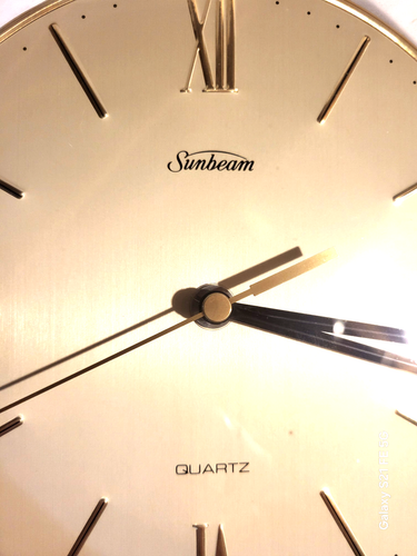 Orologio da parete vintage Sunbeam 12" in legno di rovere - Quartzw - Foto 2 di 4