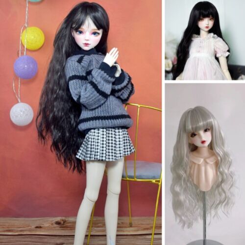 Black / Silver Gray BJD Wig Soft Long Curly Wavy Wigs Hair for 1/3 1/4 1/6 Doll - Picture 19 of 22