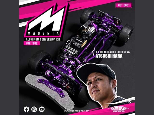 Tamiya TT-02 ドリフトカー 黒紫ピンク POWERS MGT-0001 YR Magenta Aluminum Conversion Kit for Tamiya TT