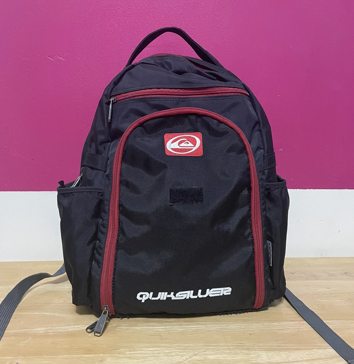 Quicksilver Large Backpack Black Multi Pocket Book Bag eBay
