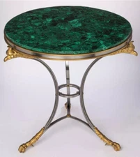 15" Luxury Malachite Gemstone Side Sofa Coffee & Garden Table Top Interior Decor