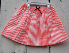 Oskosh B'gosh Girls Swing Skirt Size 4 White Pink Stripes NEW