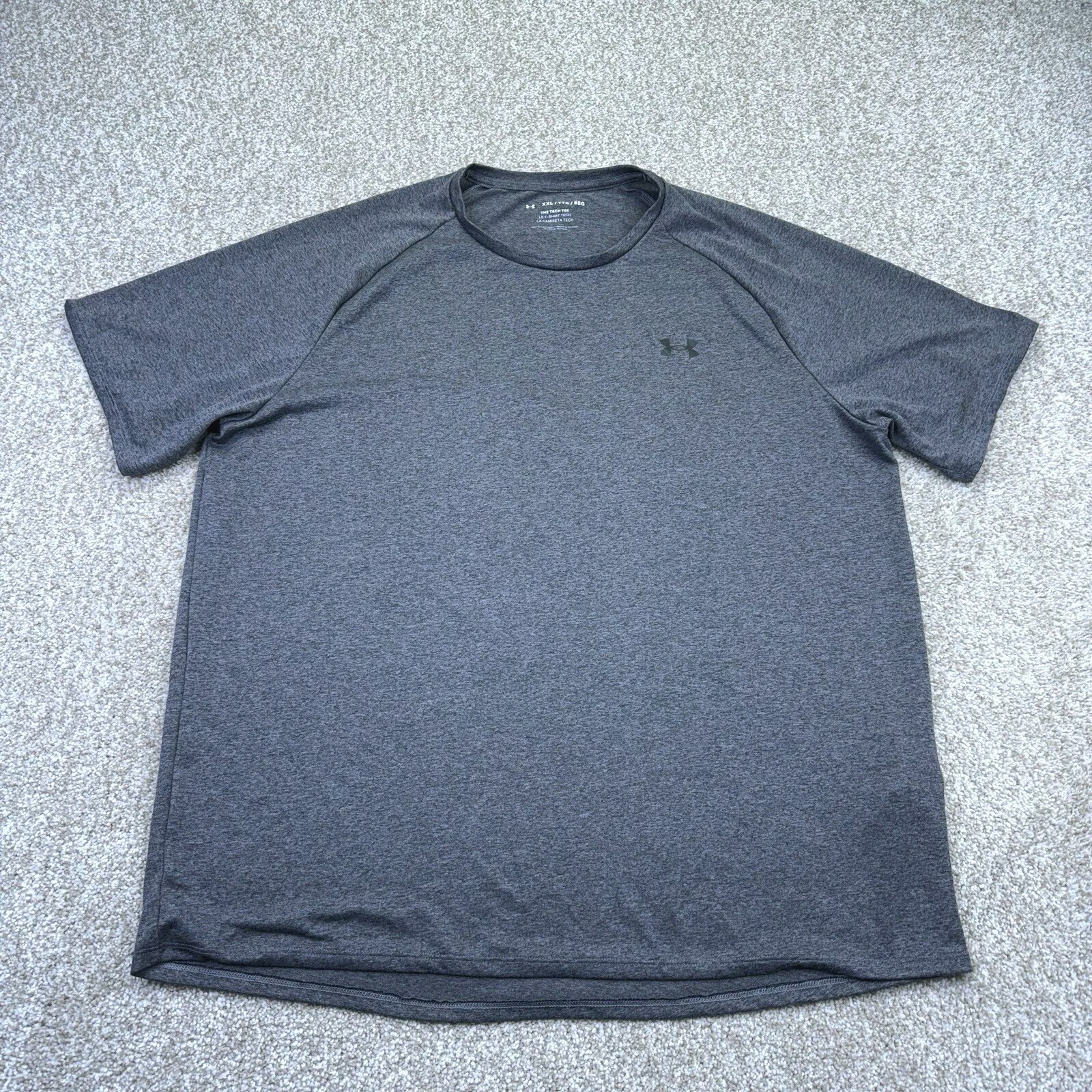 Under Armour The Tech Tee Shirt Mens XXL 2XL Gray Short Sleeve Raglan 1326413