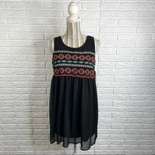 Love Reign Boho Multicolored Embroidered Dress Size Small