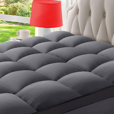 Extra Thick King Mattress Topper - Cooling Plush Pillowtop with Deep Pockets
