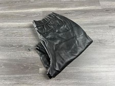 A NEW DAY Stretch Waist Straight Leg Black Faux Leather Pants Women's Size Small