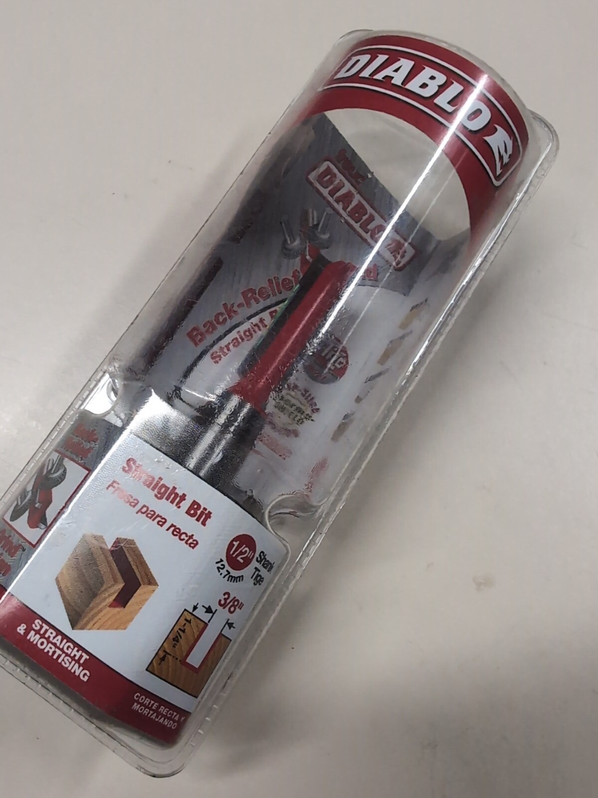 Diablo STRAIGHT bit 3/8" Diameter x 11/4" Cut Length x 1/2'' shank 