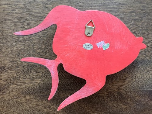 Set 4 Vintage Neon Resin Fish Wall Hangings Decor Fun Kitchy Retro Fluorescent - Picture 9 of 10