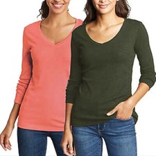 Eddie Bauer Ladies Long Sleeve Tee, 2-pack size select color