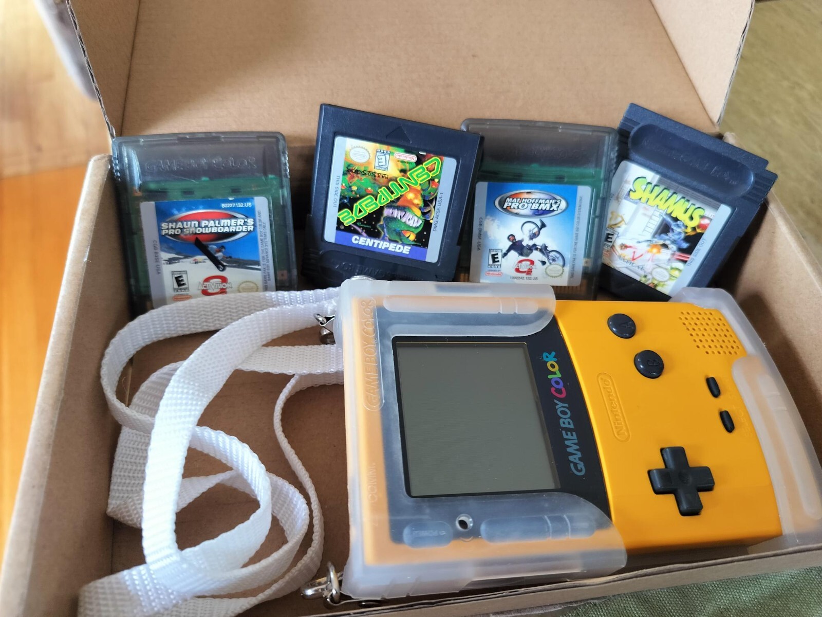 Gameboy color with games and accessories (no battery cover)