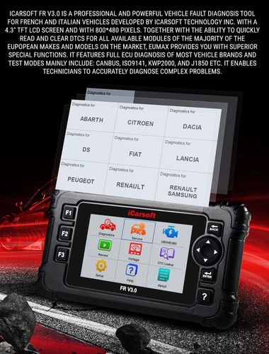 iCarsoft FR V3.0 For Citroen Peugeot Renault Fiat Alfa Diagnostic Scanner Tool - Picture 10 of 14