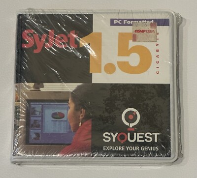 SyQuest Syjet 1.5gb Media Storage PC Formatted Disc Vintage Computer Stuff