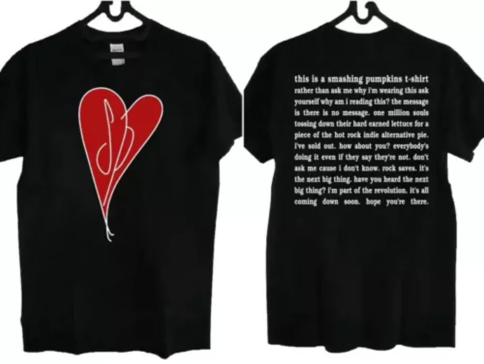 1993 Smashing Pumpkins Heart Manifesto Siamese Dream Logo Tour T-Shirt