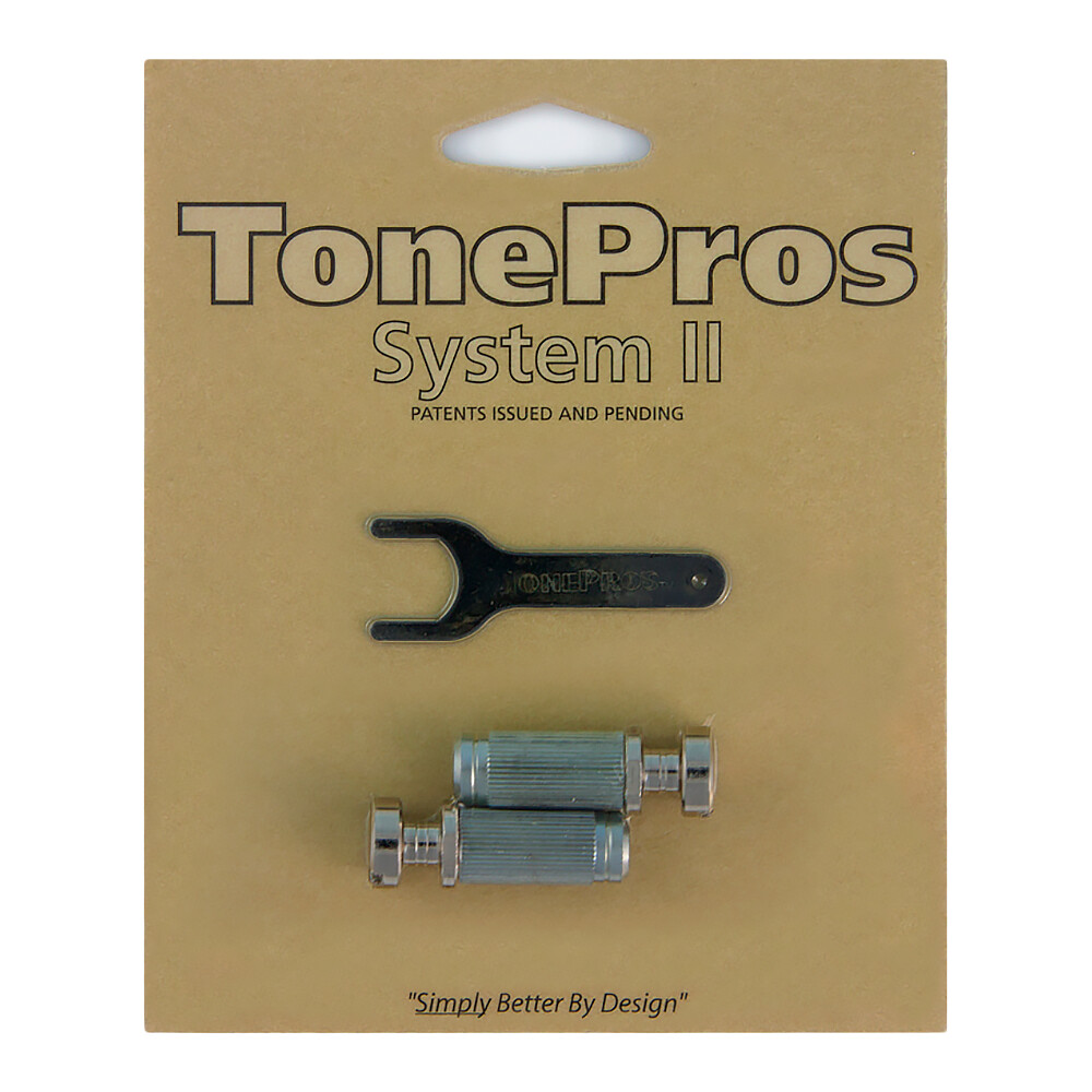 TonePros VS1 Steel Locking Tailpiece Posts and Bushings Imperial (Nickel)