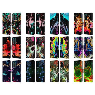 OFFICIAL HAROULITA ABSTRACT GLITCH 5 LEATHER BOOK CASE FOR HUAWEI PHONES 4
