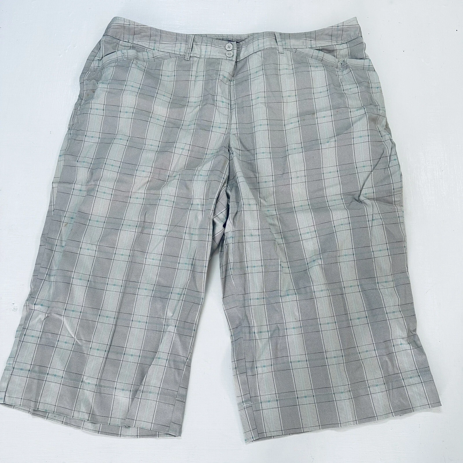 Lane Bryant Women's Pants Capri Dress Pant Plaid Size 24 Spandex Good Con