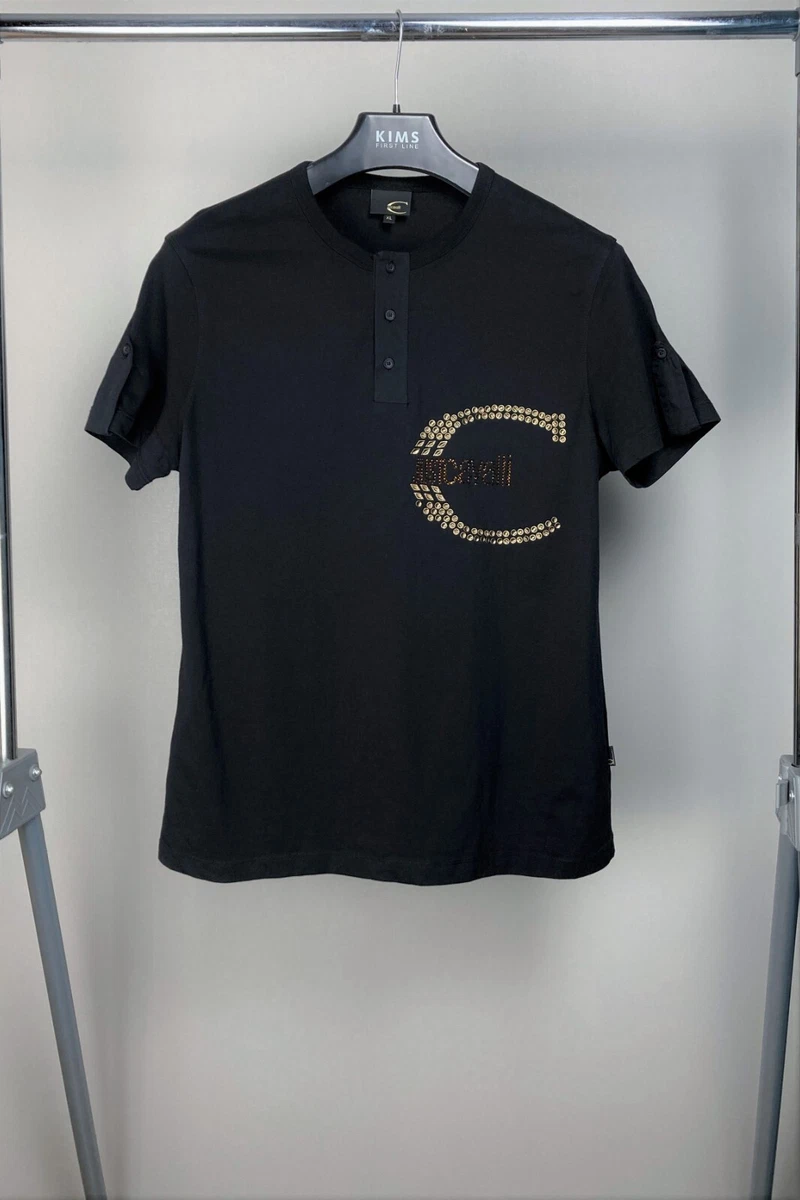 Chemisier Just Cavalli Noir Col V – 100% Coton – Taille XS (IT 38) – Neuf Avec étiquettes