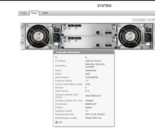 HP RAID Disk Shelf Storage Array Controller 12Gb SAS SPS-MSA 1050 803277-001 - Picture 17 of 19