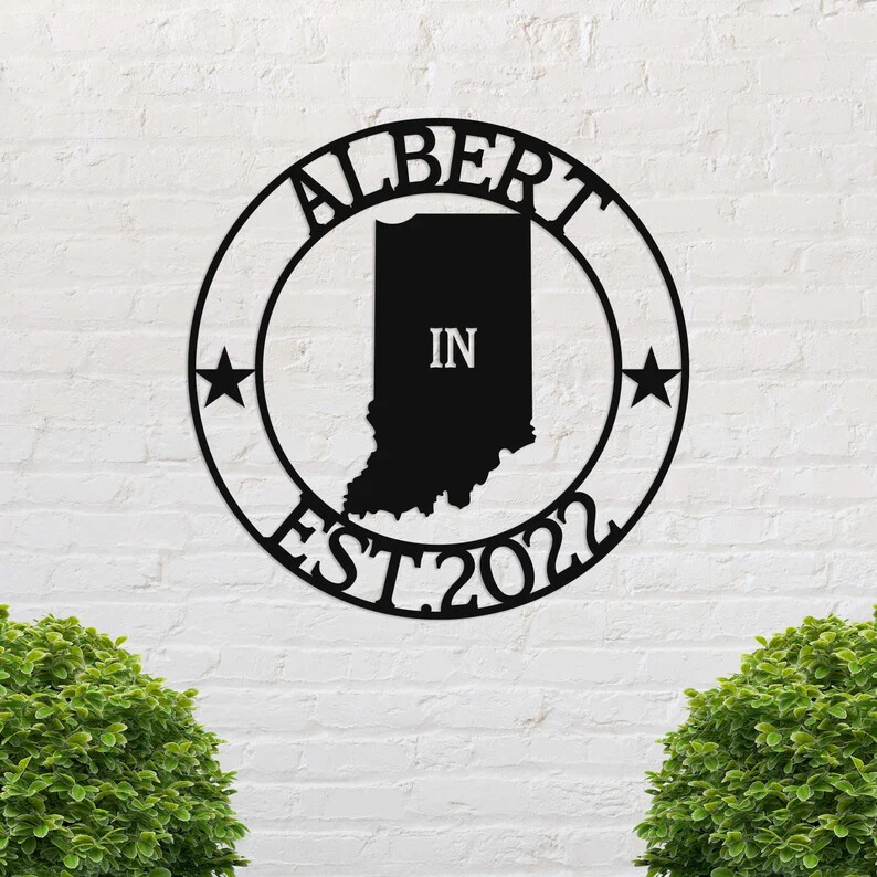 Wall Art Home Decor Metal Acrylic 3D Silhouette Poster USA Indiana Custom