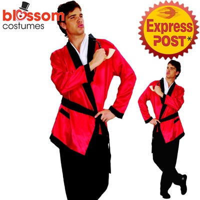 red smoking jacket costume