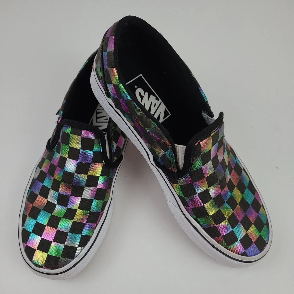 Black rainbow cheap checkerboard vans