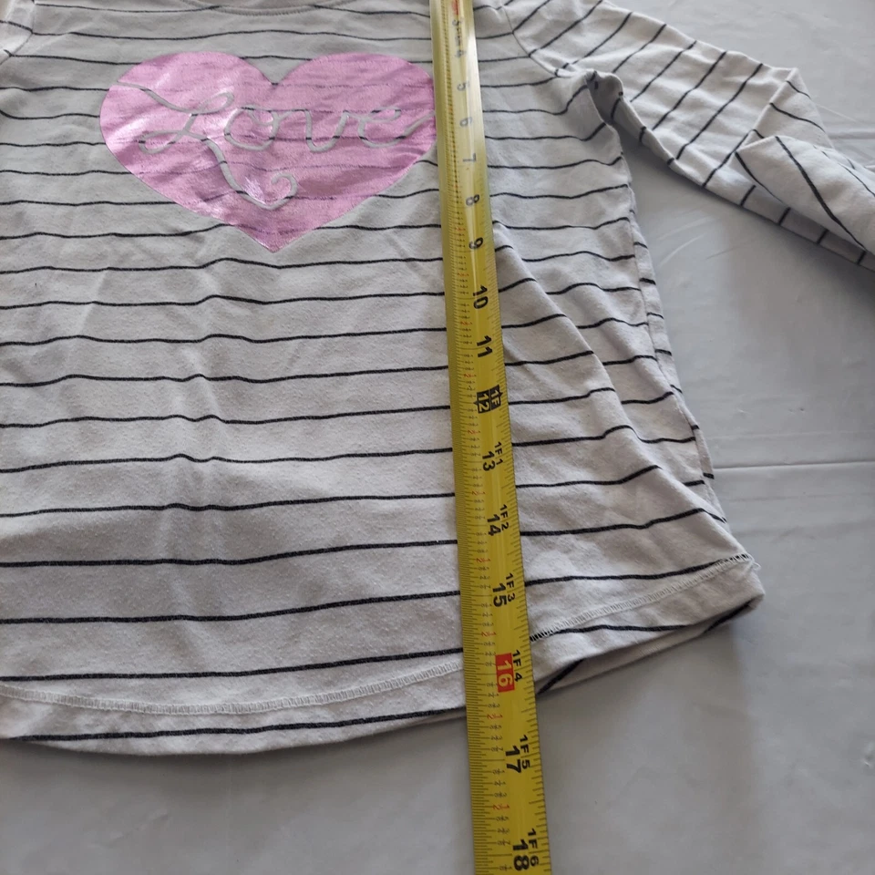 Jumping Beans Girls Kid Long Sleeve Heart Print Design Shirt - Size 5 - Image 4 of 4