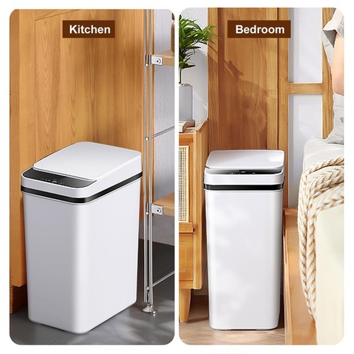 White 15.5L Slim Automatic Touchless Trash Can with Motion Sensor - Picture 6 of 6