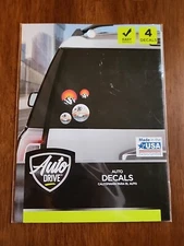 Auto Drive Auto Decals 4 Decals Mountains, Waves And Palm Trees, New, Unopened 