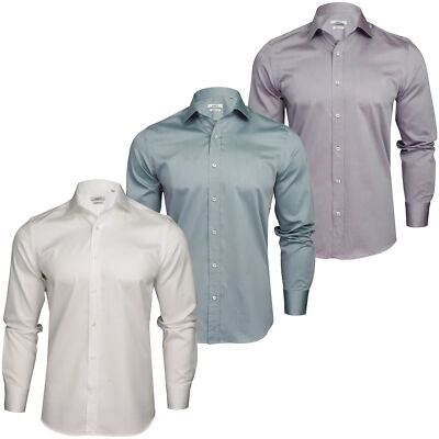 Xact Herren Business-Hemd, 100% Baumwoll-Twill, Cut-Away-Kragen