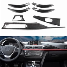7pcs Interior Trim Dashboard Decor For BMW 3 4 Series F31 F30 F34 Carbon Look