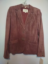 Women's Dress Coat, Genuine Suede Pig Skin, Karen Silton, Size 8 Mauve 