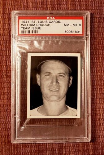 1941 St. Louis Cardinals W754 Team Issue #7 Bill Crouch Baseball Card PSA 8 - Picture 1 of 2