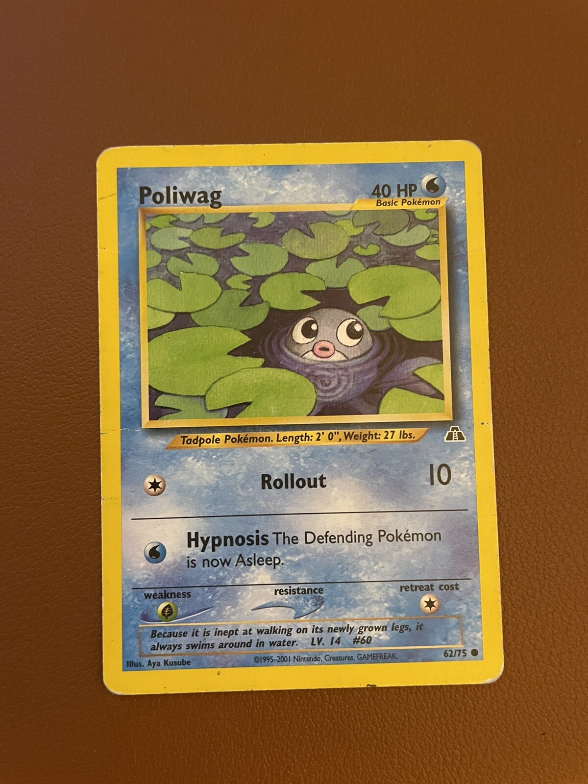 Pokemon Poliwag Neo Discovery 62/75 Regular Common Card WOTC MP Pokemon TCG