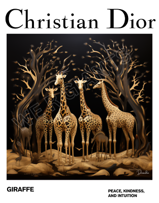 Christian Dior Giraffe 11 x 17 Print- Safari Animal Collection