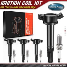 4x kits de bobinas de encendido y 4x bujías de iridio para Toyota Camry Highlander RAV4